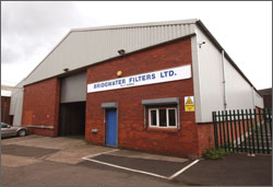 Warehouse outside, full colour image image of Bridgwater Filters warehouse